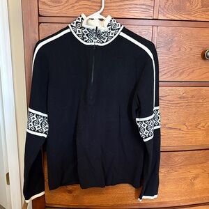 Eddie Bauer Black and White Zip Up Sweater